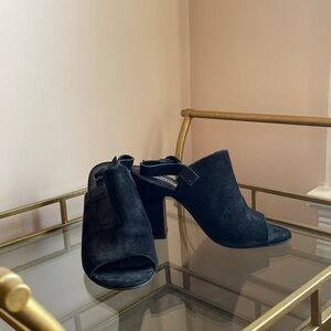 Dune London Black Suede Mules